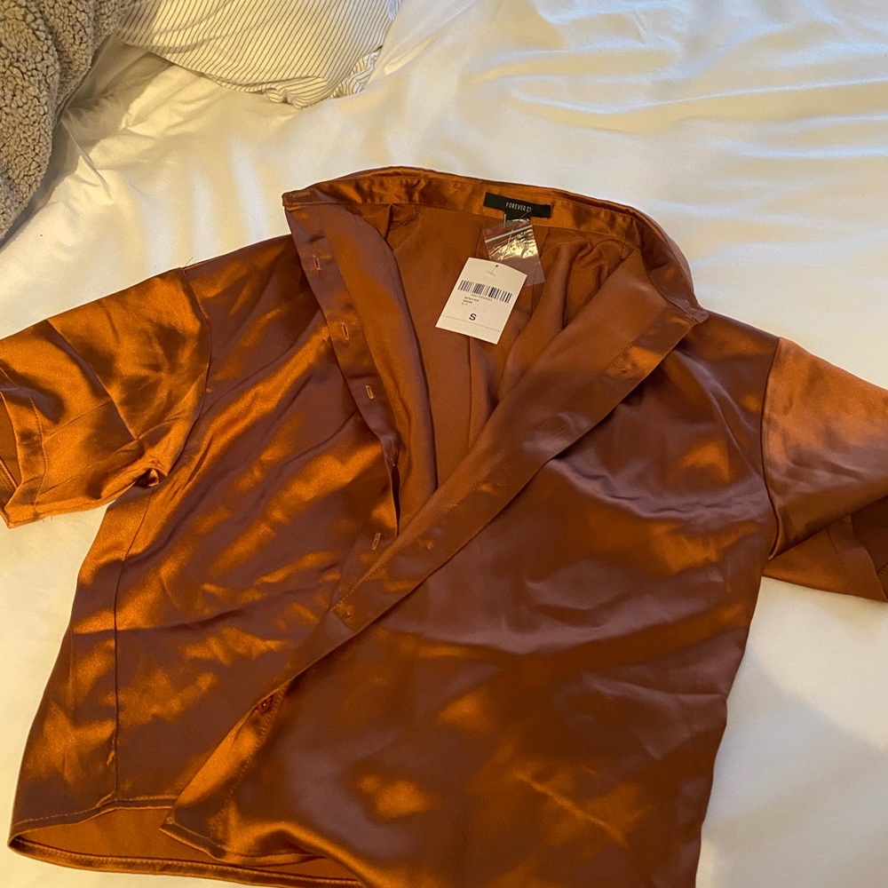Forever 21 silk button up top